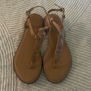 JCrew cork t-strap sandals. Size 5.